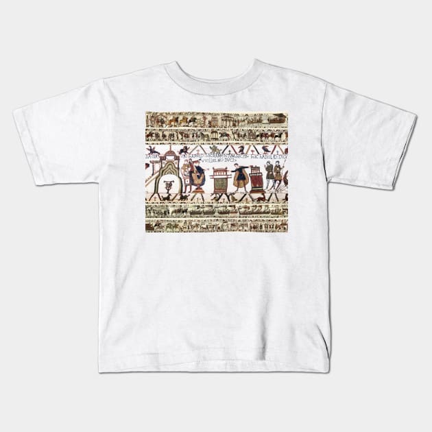 THE BAYEUX TAPESTRY Harold Made an Oath on Holy Relics to Duke William Kids T-Shirt by BulganLumini